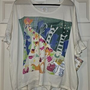 Disney Alice in Wonderland 70th Anniversary Ruffle Sleeve Tee, Women's XL